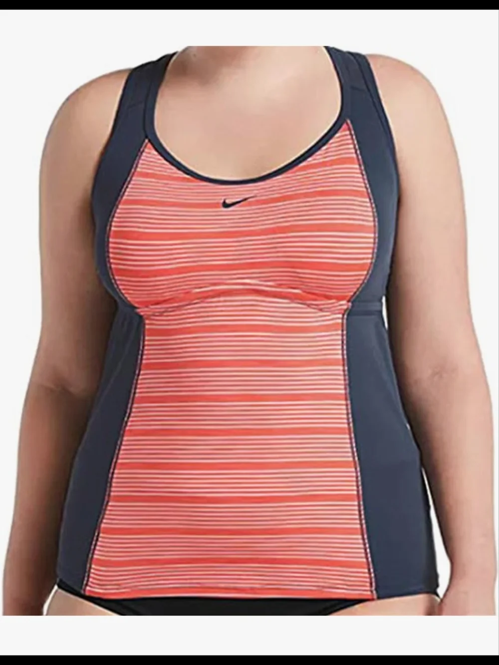 Nike Women's Coral Stripe Racerback  Tankini Swim Top 2X